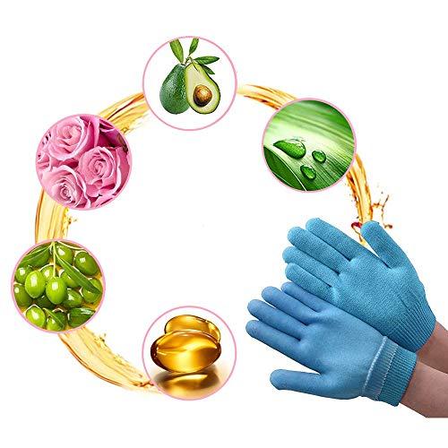 AnHua AnHua 1 Pair Gel SPA Moisturizing Gloves Soft Cotton Moisturizing Whitening Exfoliating Foot Mask Smooth Skin Care Dry Treatment (Blue)