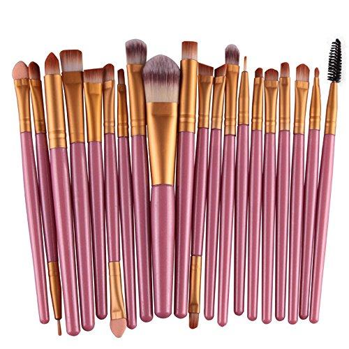 DISAAR Beauty 20pcs Makeup BRUSHES Kit Set Powder Foundation Eyeshadow Eyeliner Lip Brush NEW … (WHITE + GOLD)