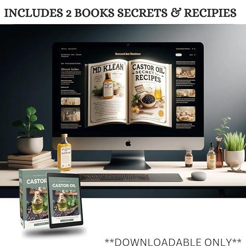 M.D. KLEAN M.D. KLEAN Castor Oil Organic (500ml) Cold Pressed Unrefined Amber Glass Bottle, Hexane Free, Extra Virgin - Strengthens And Grows Thicker Lashes & Brows - USDA Certifided 100% Pure Organic