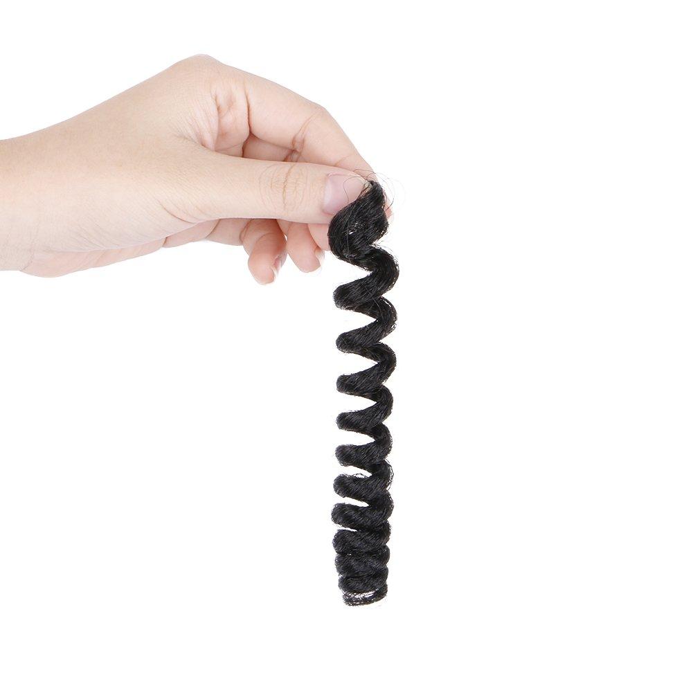 MIMAN MIMAN 3 Packs 20 Inch Short Crochet Hair Braids for Black Women 12MM 20roots/pack Synthetic Crochet Braiding Hair Extensions for DIY Mohawk Afro Braided Wigs (Natural Black #1B)