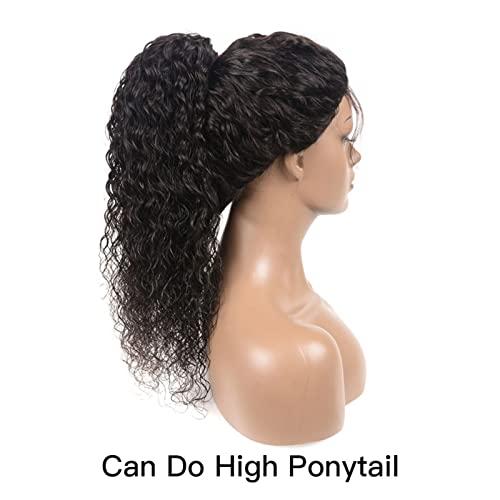 YUHUAWF YUHUAWF Wigs Raw Indian Hair Deep Curly Human Hair Wigs 4x4 Lace Closure Wig 8-30inch Wet and Wavy Curly Lace Front Human Hair Wigs for Women for Daily Party