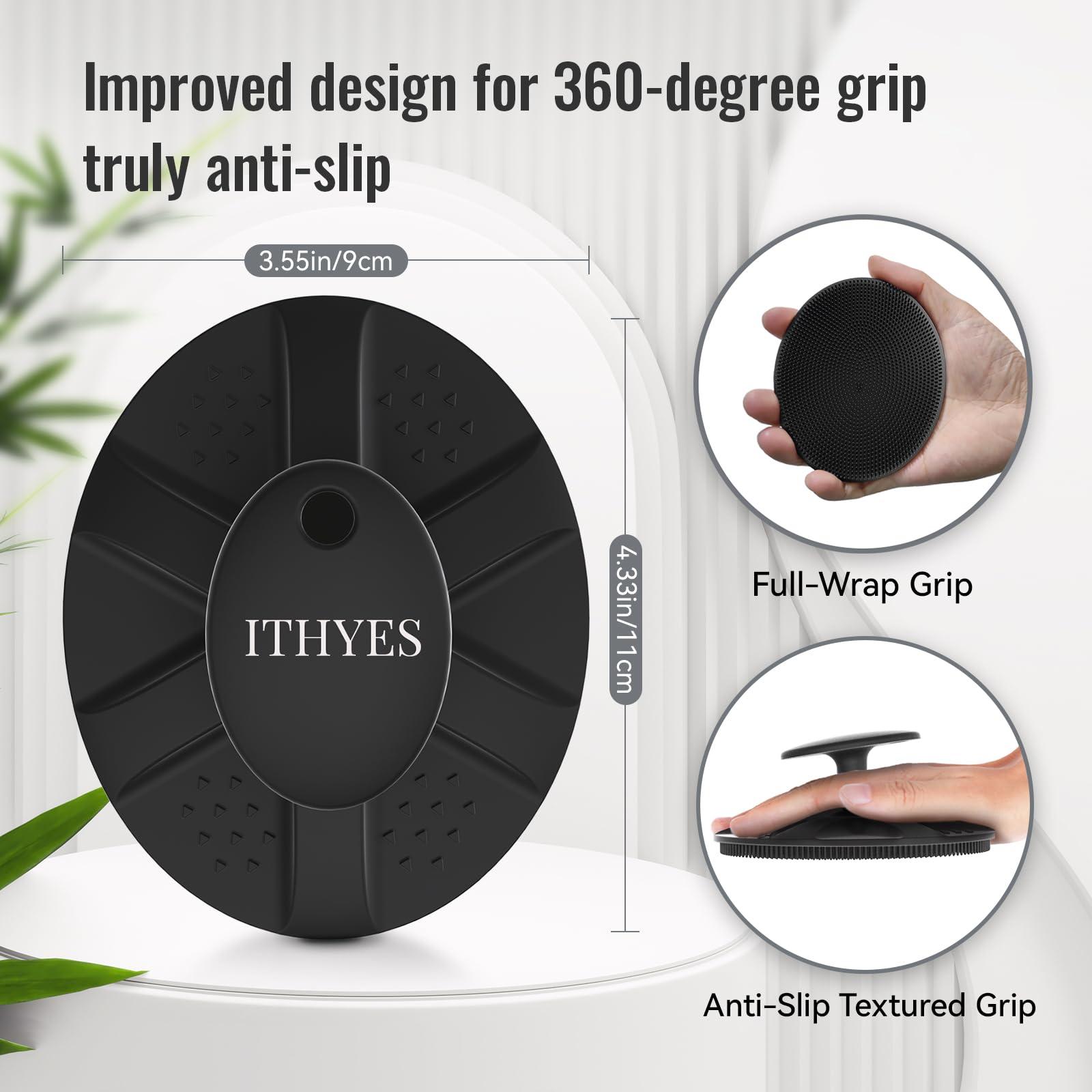 Ithyes Ithyes Silicone Body Scrubber Exfoliating Body Brush for Men Women Lathers Well Easy to Clean More Hygienic Than Loofah Shower Scrubber Face Scrubber for Sensitive Skin 1 Pack (Black)