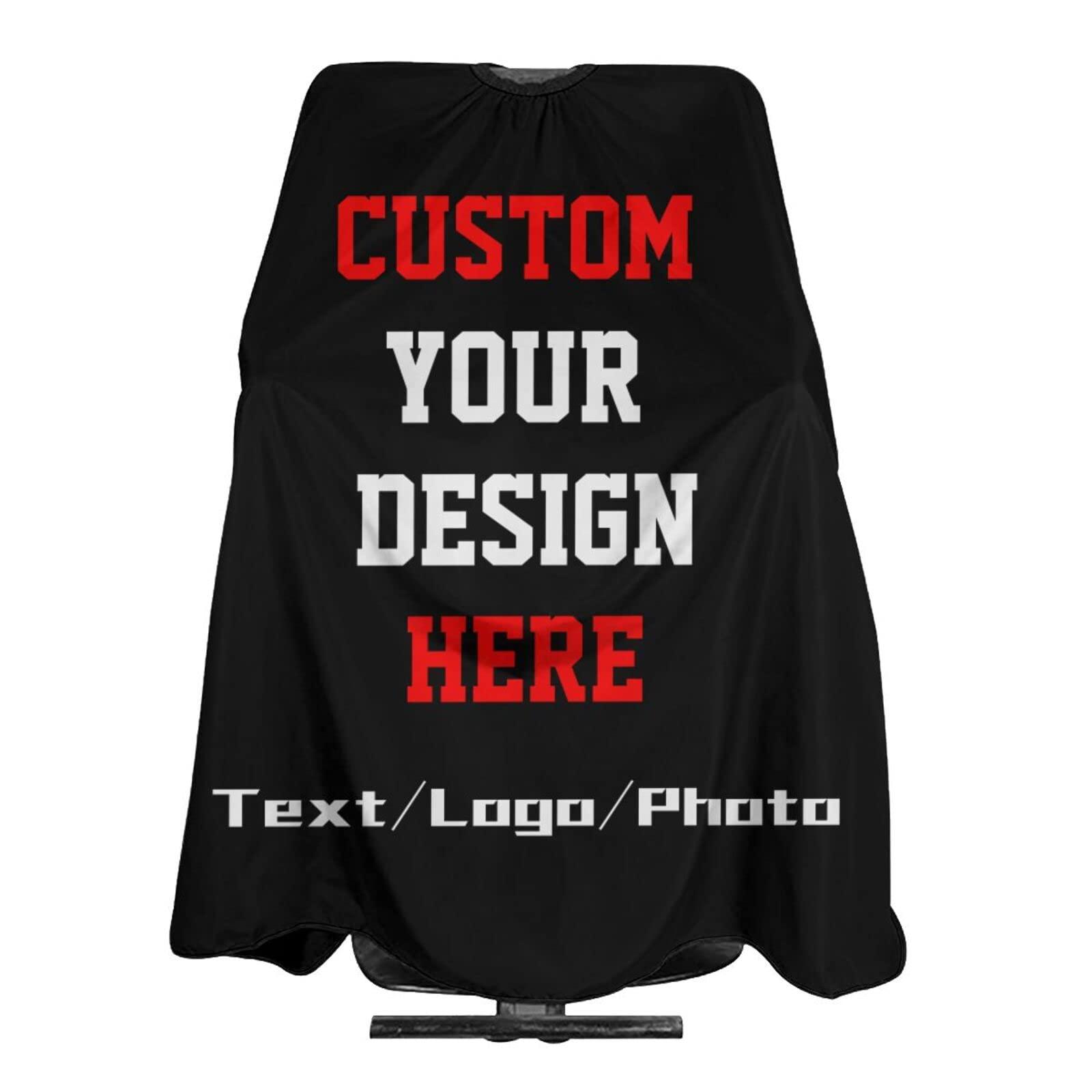 MLIANCEN MLIANCEN Custom Barber Cape Hairdresser Cape, Add Your Photo Text Logo Personalized Text/Logo/Photo Salon for Men, Customized Hair Cutting Home Barbershop, One Size