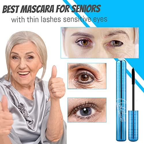 dootdott Mascara for Older Women 60 Plus, Mascara for Seniors with Thinning Lashes, Hypoallergenic Mascara Sensitive Eyes, Mascara Black Volume and Length, Black Mascara Waterproof Smudge Proof, Black (Black)