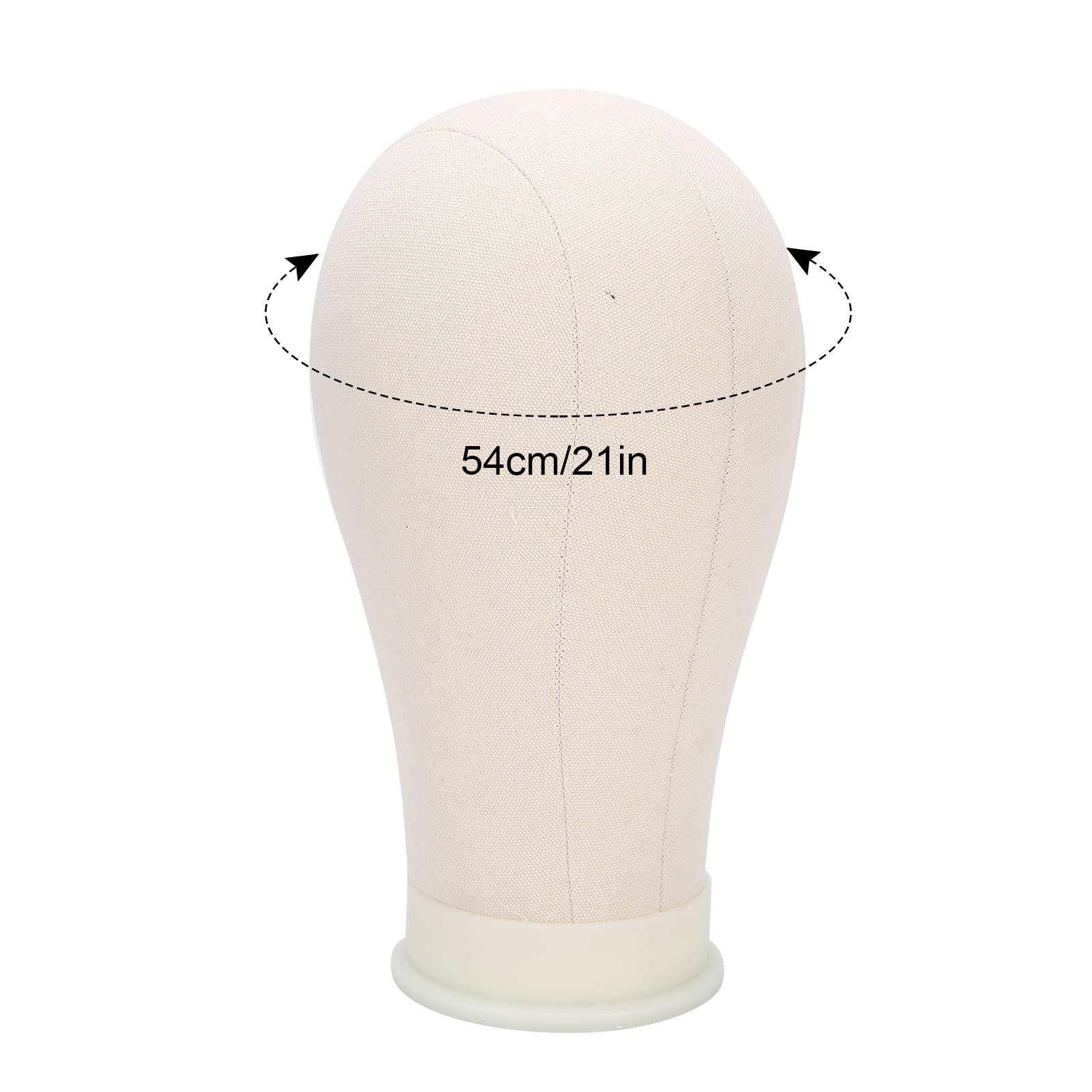 TIKATARER TIKATARER Wig Head, wig stand Cork Canvas Block Head For Styling And Display, Mannequin Head Stand for Styling and Display, Design for Wigs and Hats for Hairdressers and Salon Use (Canvas