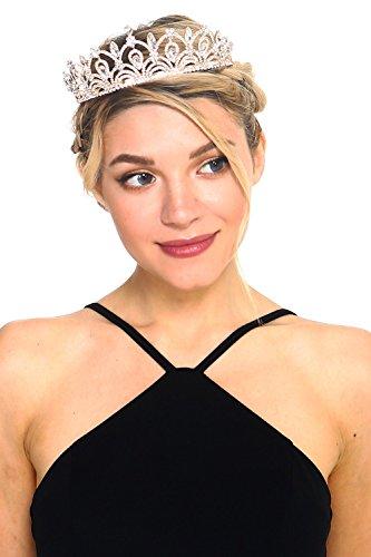 Weddingtopia Weddingtopia Gold Tiaras and Gold Crowns Wedding Tiaras Gold and Gold Crowns Plus Wedding Necklace set For Free– Bridal Gold Tiara Crown with side combs Birthday Gold Tiara and Crowns (Gold Clear)