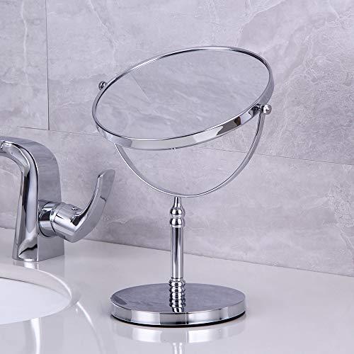 kimzcn kimzcn 8-inch Large Double Sided Swivel Vanity Mirror with 3 x Magnification, Oval Shaped Two-Sided Makeup Mirror, Bathroom Tabletop Mirror 1x/3x magnificationt,Chrome D500111C