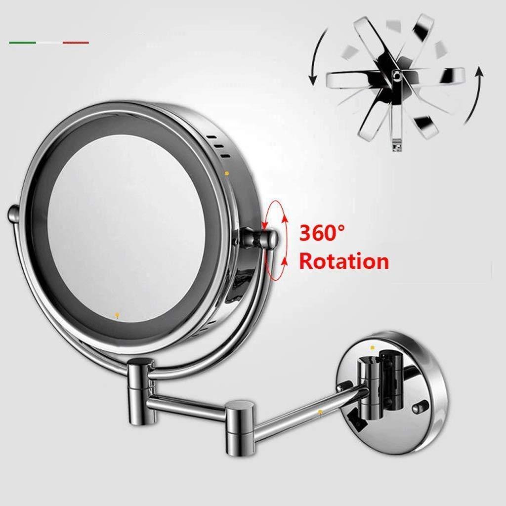 SKipdr SKipdr Vanity Mirror,Makeup Mirror Vanity Mirror Led Illuminated Bathroom Wall Mounted Double-Sided Magnification 360 Rotating Extendable Cosmetic Mirror/B/3X