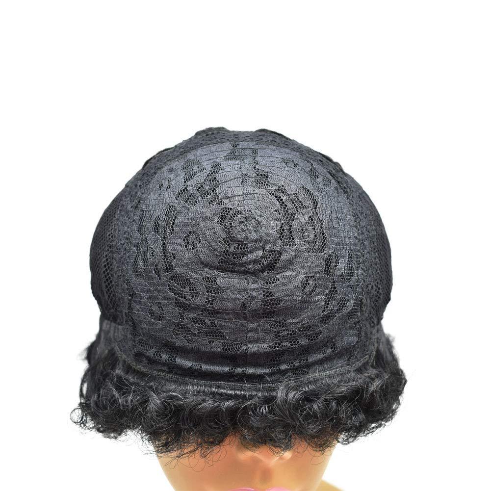 LYRICAL HAIR LYRICAL HAIR Afro Kinky Curly Wigs for Black Women Short Soft Brazilian Human Hair Natural Full Machine Made None Lace Front Glueless Wig for African American Ladies (#1 Jet Black)