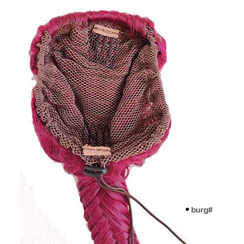 jeedou 20inch Long Synthetic Fishtail Braids Drawstring Rope with Claw Clip Ponytail Extension (M2/33)