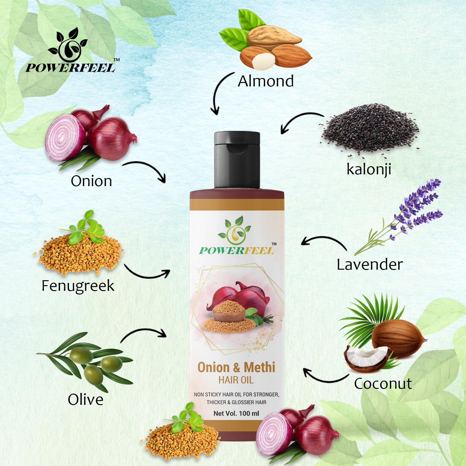 POWERFEEL POWERFEEL, Hair Oil For Stronger, Thicker & Glossier Hair- 100ml (Pack of 3)