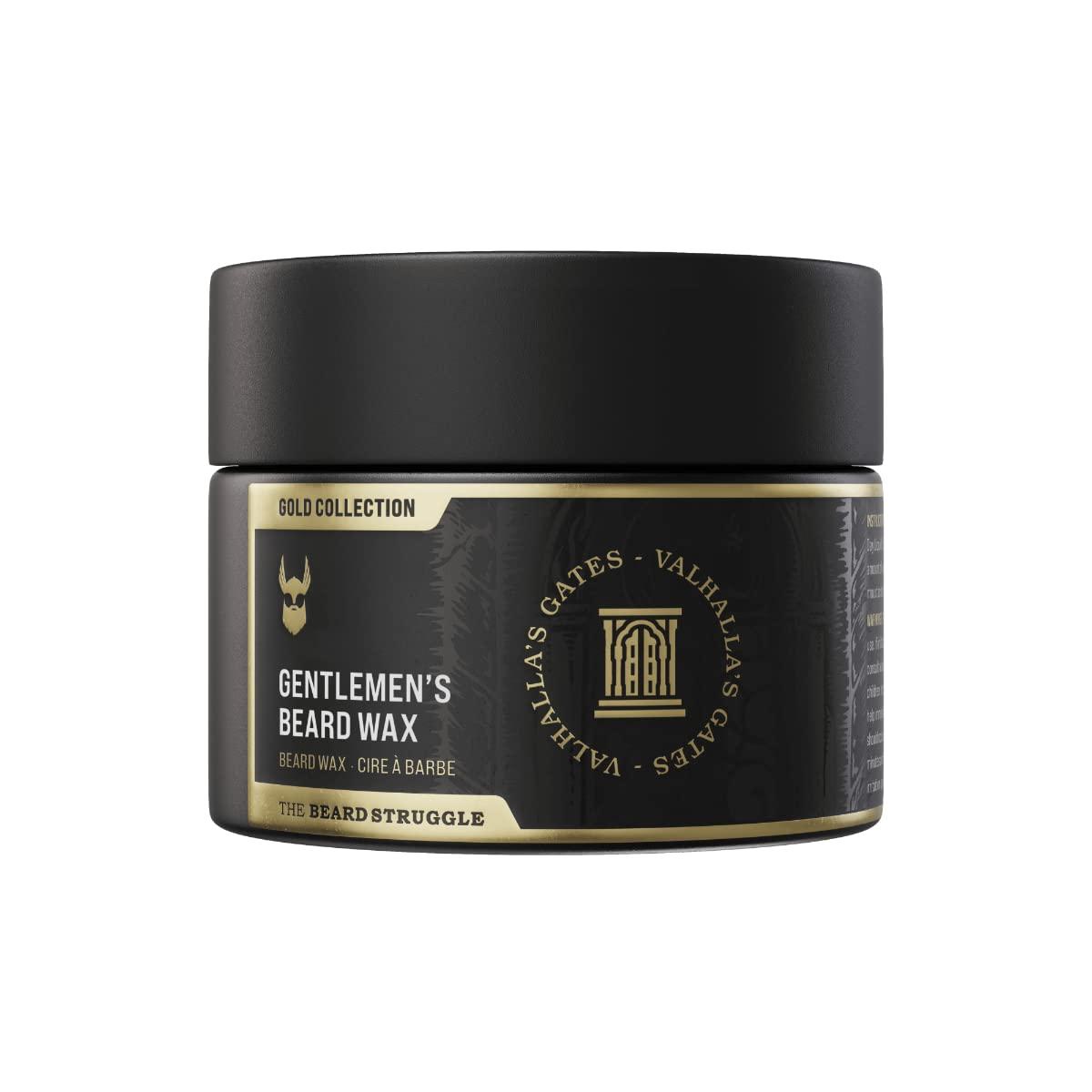 The Beard Struggle Gentlemen\'s Beard & Mustache Wax for Men by Beard Struggle - Viking Beard Wax Helps to Tame Style & Groom - Gold Collection - Valhalla\'s Gates - Moustache Wax, 50g / 1.76 US. oz.