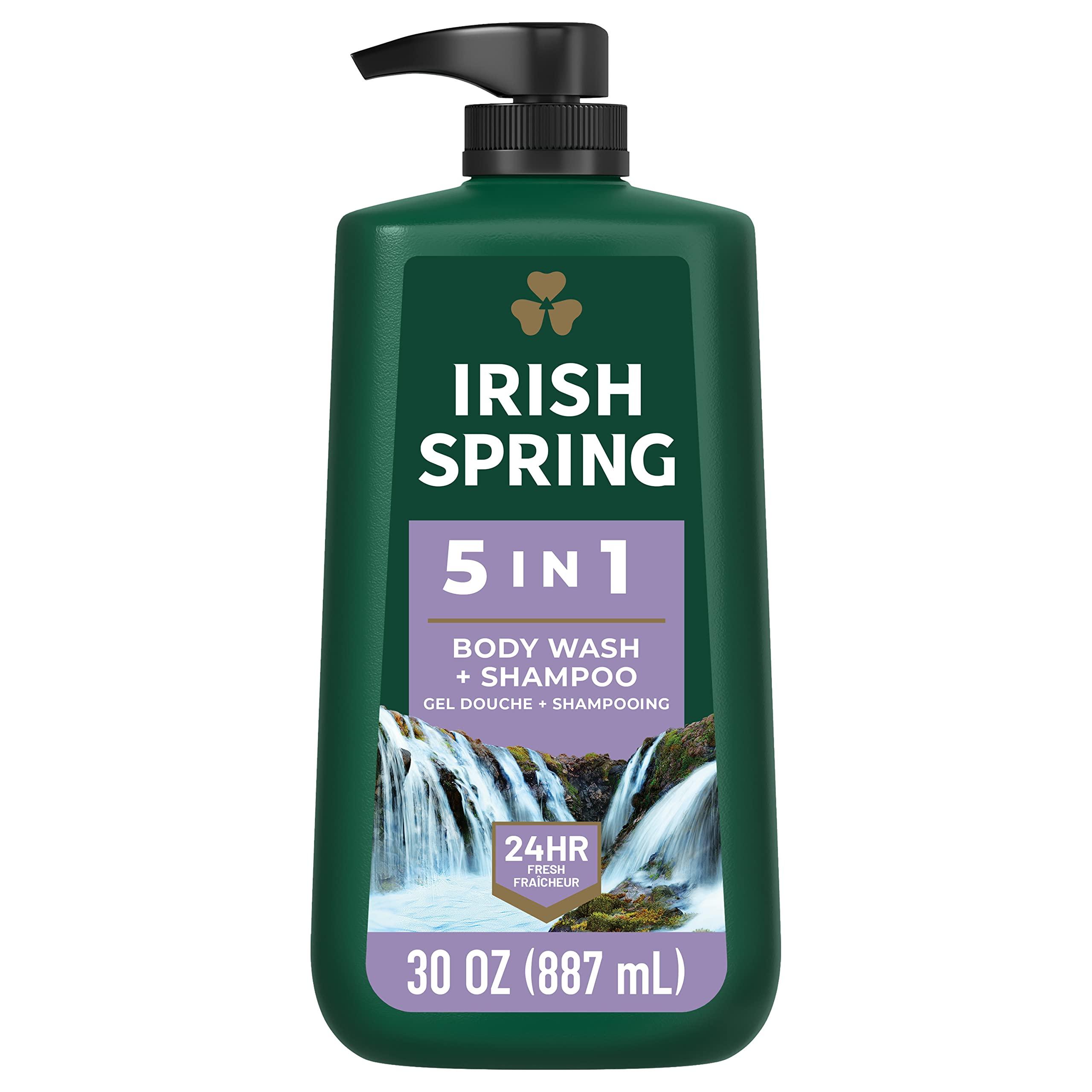 Irish Spring Irish Spring Moisture Blast Body Wash, 30 Oz Pump & 5 in 1 Body Wash for Men, Men\'s Body Wash, Smell Fresh and Clean for 24 Hours