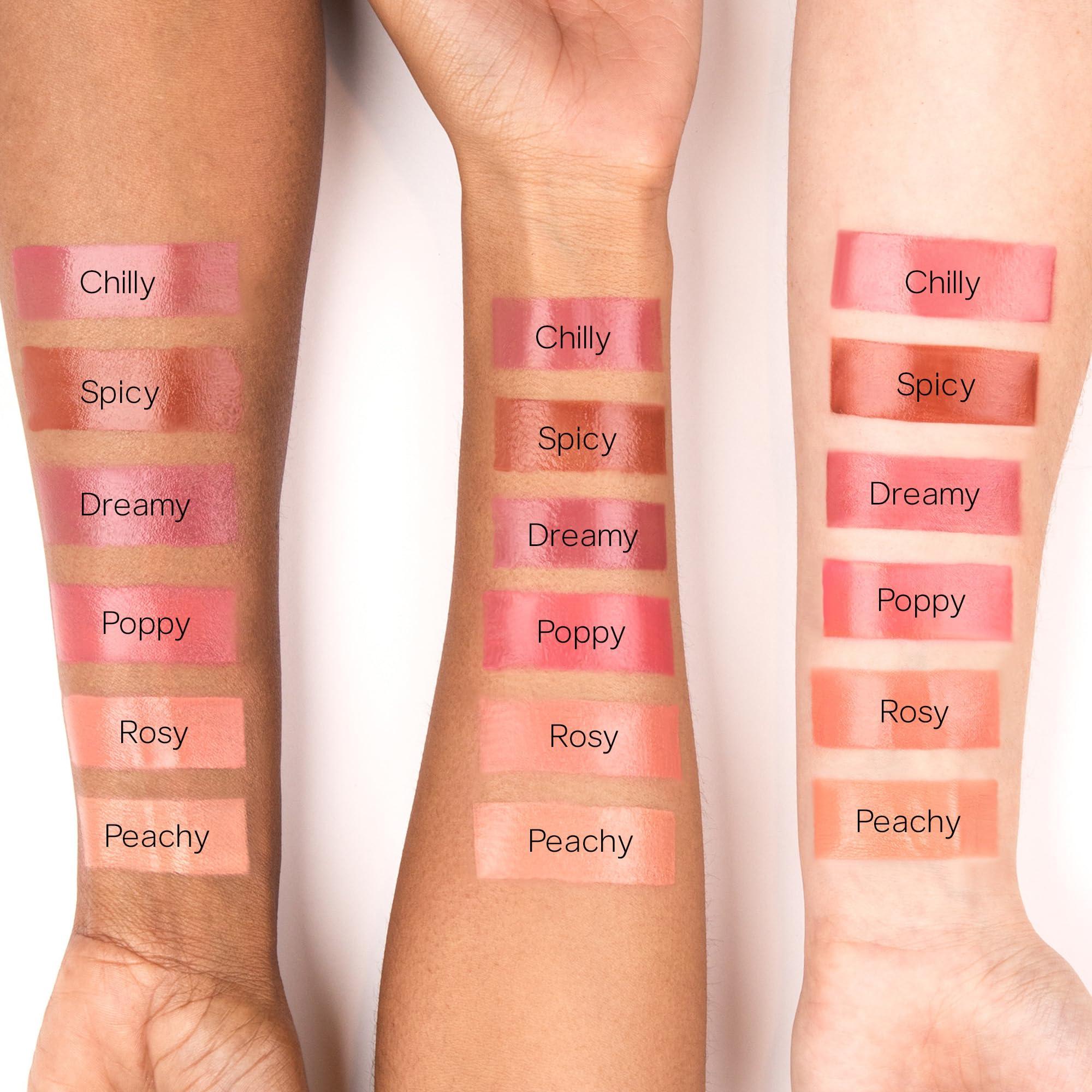 Saie Saie Glowy Super Gel Lightweight Illuminator - Wear Alone or Under Makeup For Glowy Skin - Starglow (1 oz) Bundled With Dew Blush - Lightweight, Blendable, Buildable Cream Gel Blush - Chilly (0.40 oz)