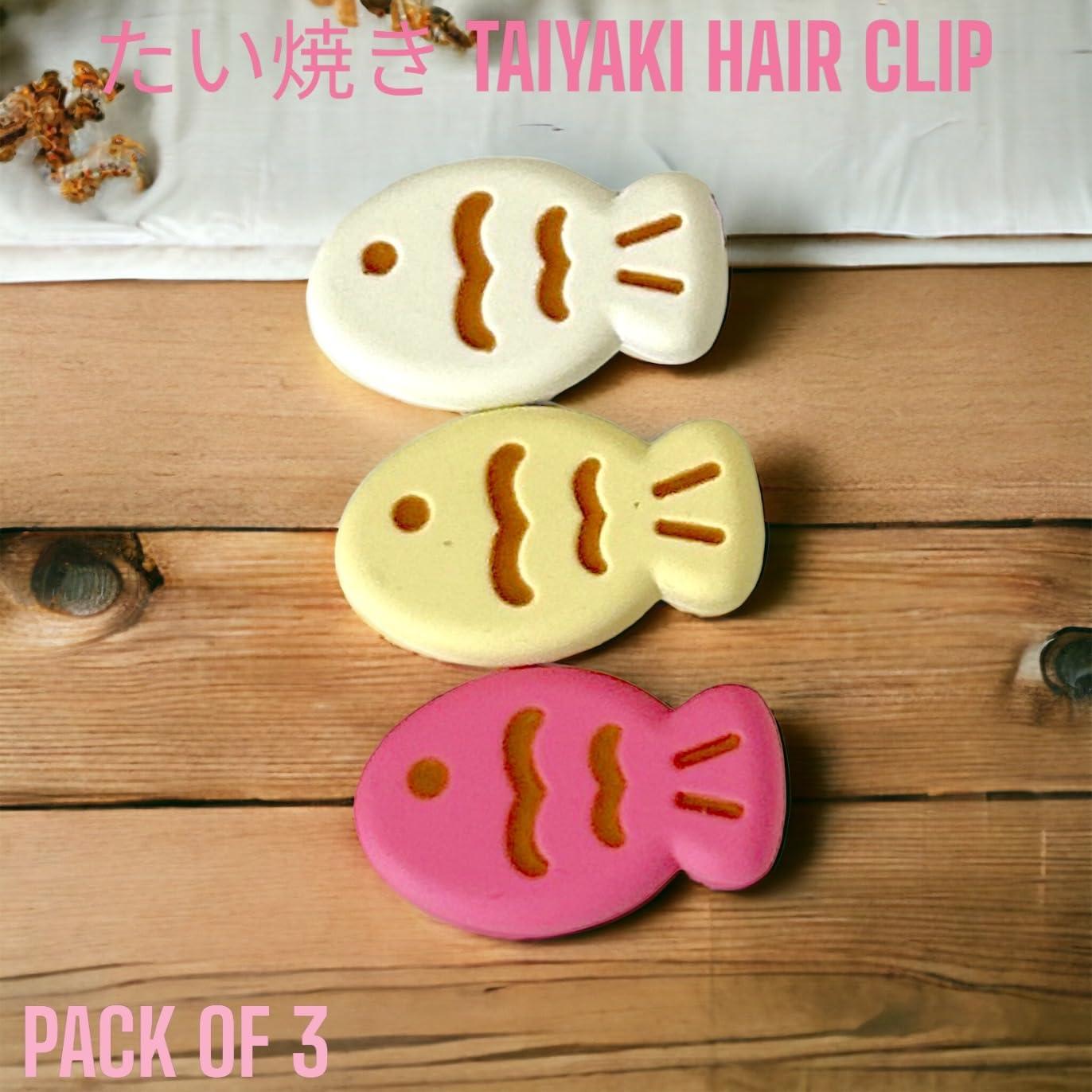 KOZUKI KOI FISH HAIR CLIP Fish Hair Claw Clips for Women Taiyaki hair Clips Fish Barrettes Japanese Hair Clips Japanese Accessories Kawaii Hair Ornaments Hair pin 3Pcs (Taiyaki)