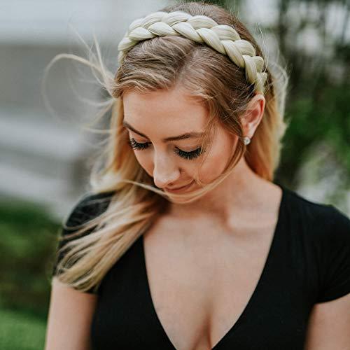 MADISON BRAIDS Madison Braids Women's Two Strand Headband Hair Braid Thick Natural looking Extension - Halo - Platinum