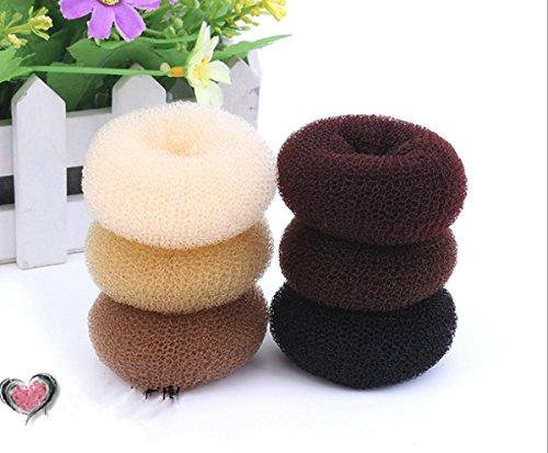 AnHua AnHua 1PC Hair Styling Tool Hair Bun Ring Donut Extra- Large 10cm Former Doughnut Shaper Ring Styling Roll Updo (Black)