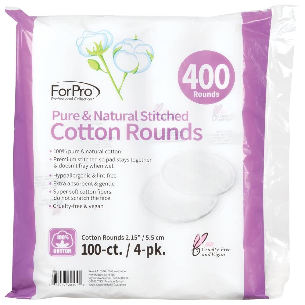 ForPro Professional Collection ForPro Professional Collection 100% Pure Cotton Rounds for Face Pack of 400 & Q-Tips 500 Count 100% Cotton Swabs for Beauty Care