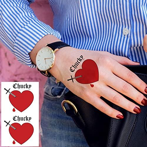 Zomme 86+ PCS Bride of Chucky Tattoos, 3 Styles Chucky Tattoos and Tiffany Tattoos, Fake Scar Spider Tattoo for Halloween, Perfect for Tiffany Costume Bride of Chucky or Halloween Temporary Tattoos Cosplay