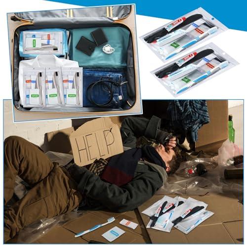 Suclain Suclain 48 Kits Homeless Care Package Supplies Bulk Hygiene Kits Individually Packed Each Set Include Shampoo Body Wash Toothpaste Shaving Cream Soap Toothbrush Comb Nail File Shaver for Travel