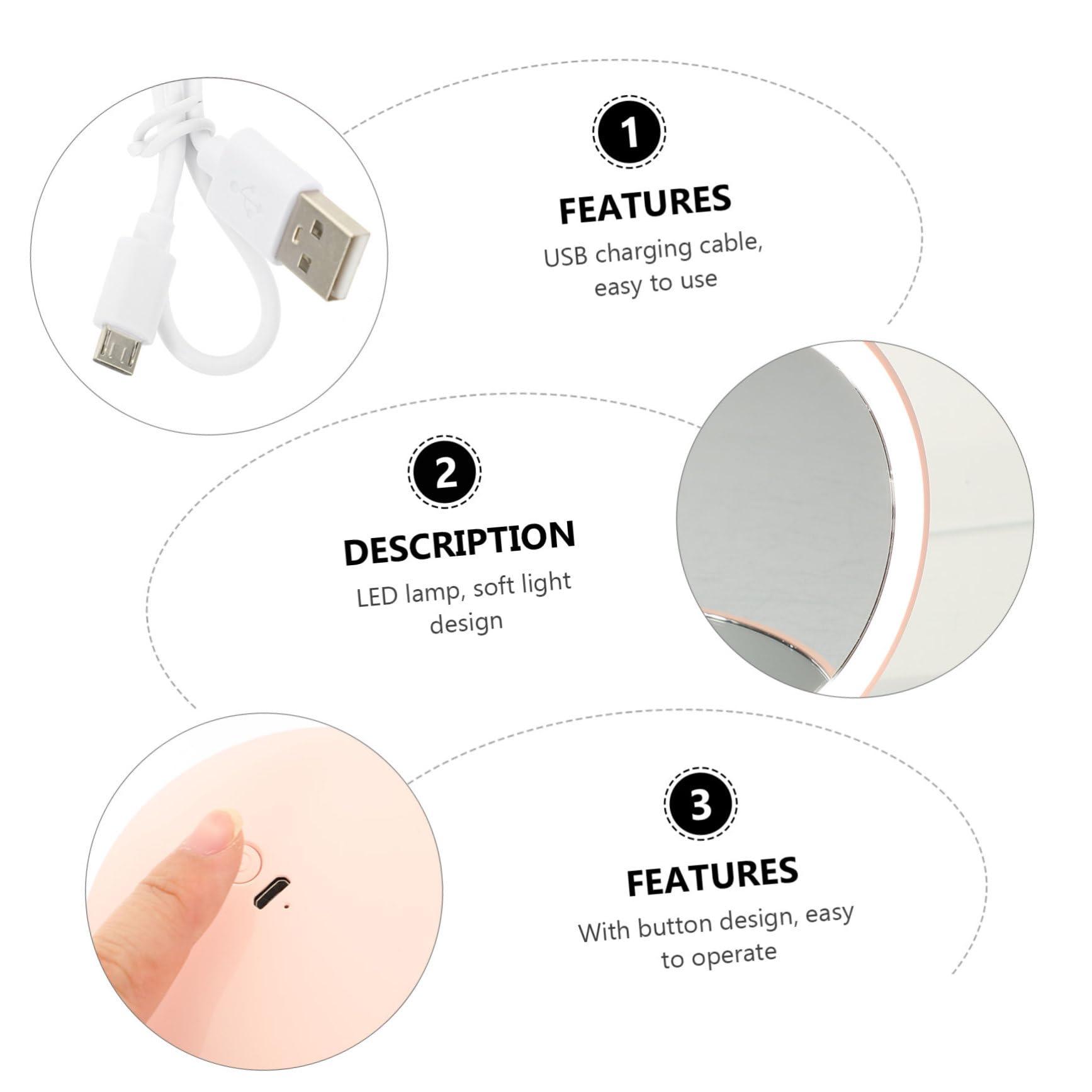 Gogogmee Gogogmee Rechargeable LED Makeup Mirror Foldable Compact Travel Mirror for Women Lighted Cosmetic Mirror for Touch Ups and On The