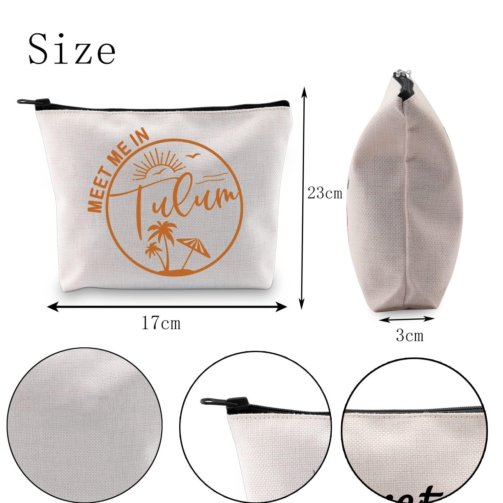 POFULL POFULL TULUM Mexico Gift Meet Me In TULUM Travel Cosmetic Pouch Tulum Wedding Welcome Gift (Tulum bag)