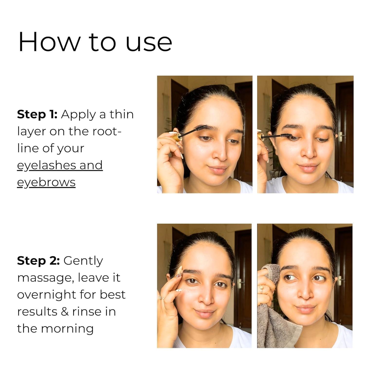 Generic Eyebrow & Eyelash Growth Serum/Oil - Organic, Brow & Lash Boosting Enhancer for Thick Eyebrows and Eyelashes - has Castor oil for Volume & comes with Applicators (30 ml)