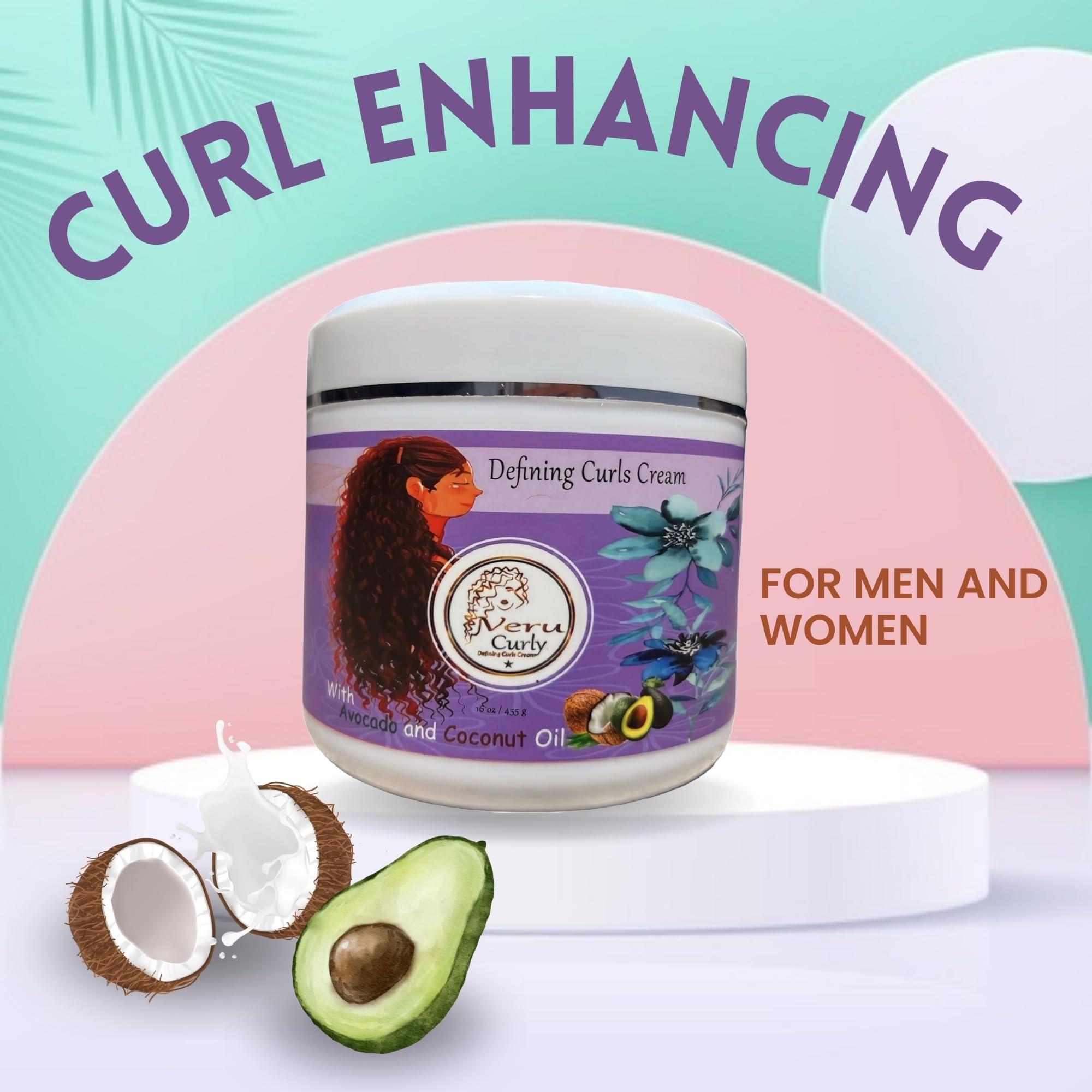 VeruCurly Curl Cream for Wavy Hair - (32 Oz) Pack of 2 - Curl Defining Cream For Non-Sticky, Hydrating & Smooth Curls With Breakage Protection - Maintains Moisture for Men and Women