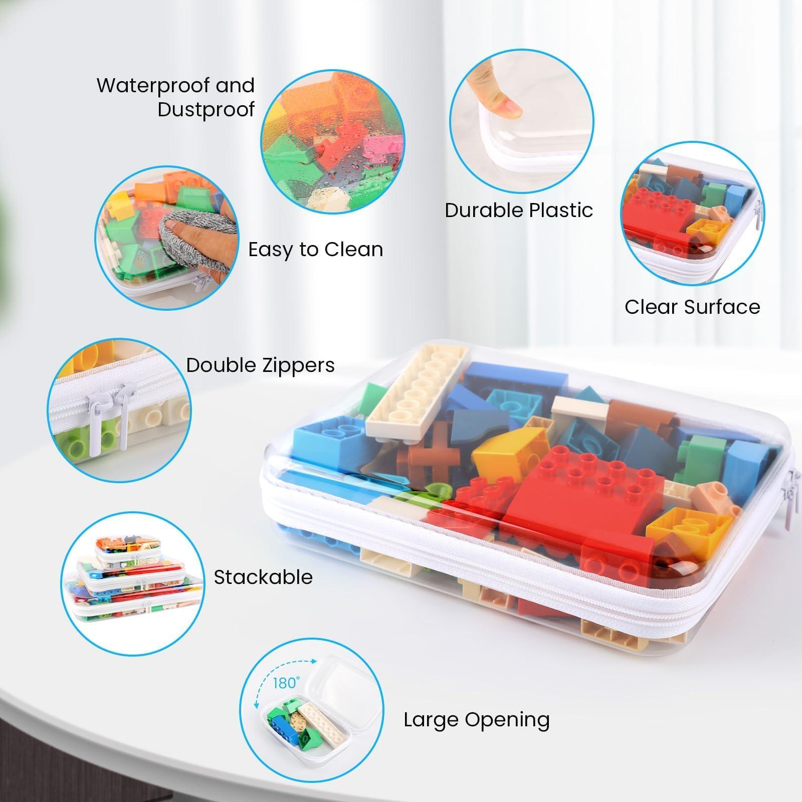 EAROND EAROND 3 Pack XL Zippered Hard Shell Pouch,Clear Plastic Zipper Case,Hard Sided Clear Zipper Case for Storage,Clear Zipper Storage Bags,Portable Waterproof Diaper Bag Cosmetic Bag(3 Pcs-XL+L+S)