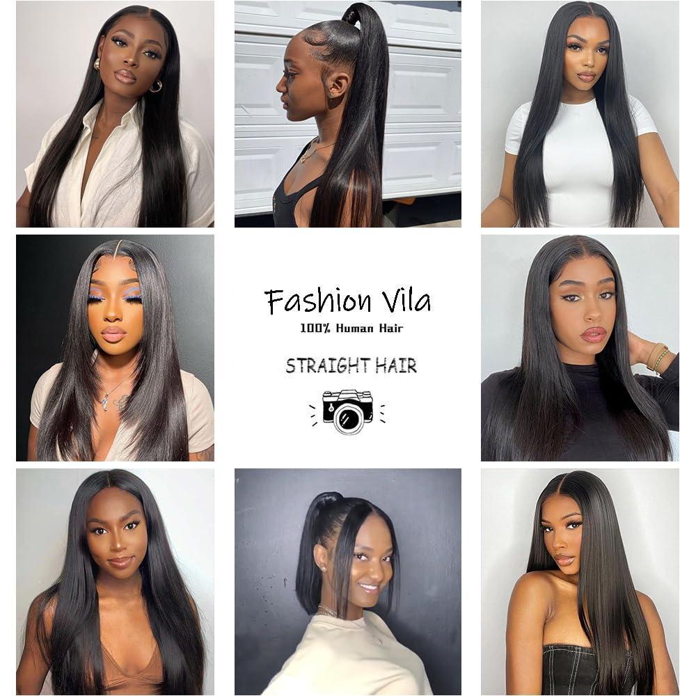 FASHION VILA FASHION VILA Brazilian Virgin Straight Hair One Bundles 16 Inch 100% Unprocessed Virgin Remy Hair Straight Human Hair Bundles Natural Black Bundles Weave Hair Extensions For Black Women