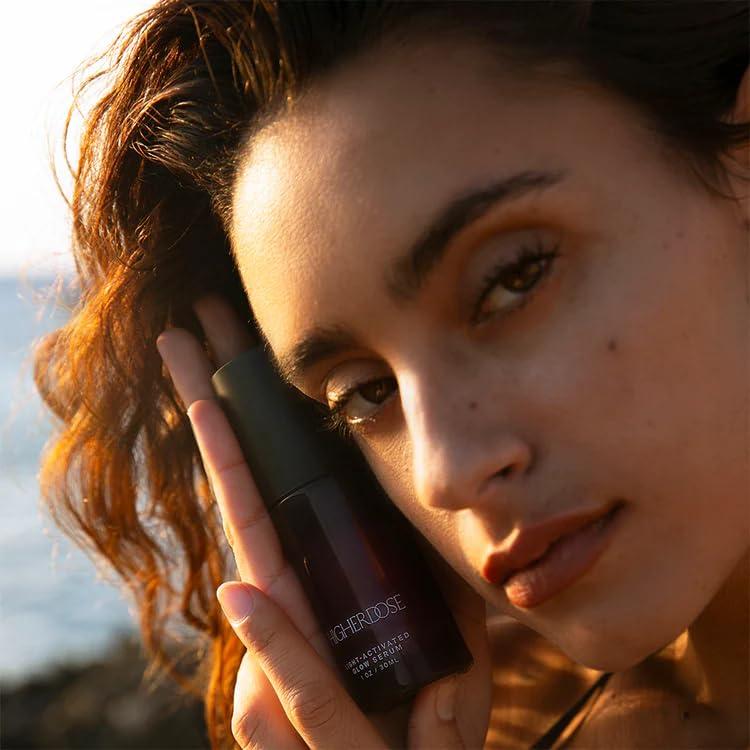 HigherDOSE HigherDOSE Red Light Therapy Face Mask & Light-Activated Glow Serum - Cordless LED Facial Light Therapy Promotes Cellular Renewal & Glowing Skin - Collagen Face Serum Boosts Infrared Benefits (2 Pcs)