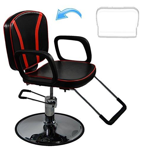 InkBed InkBed Black & Red All Purpose Hydraulic Lift Reclining Client Chair Piercing Tattoo Studio Equipment