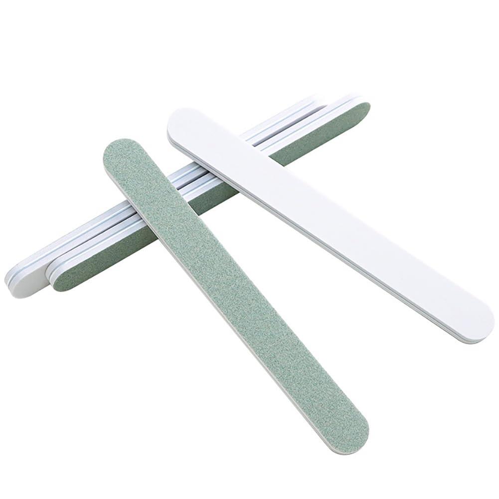 BFLCTTBD 10 Pcs Long Nail Files Professional Nail Cuticle Pusher Bulk Reusable Emery Boards Double Sided Nail Files for Natural Nails Acrylic Nails