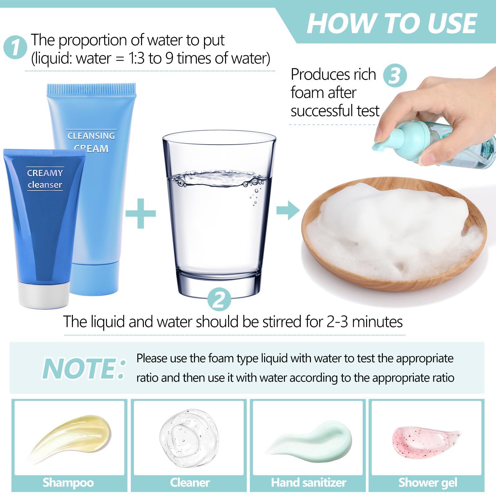 Dandat Dandat 120 Pcs Empty Foam Pump Bottle Bulk 2 Oz/ 60 ml Mini Travel Foaming Bottle Plastic Clear Foaming Soap Dispenser Portable Lash Shampoo Bottle for Hand Soap, Lash Cleanser(Green)