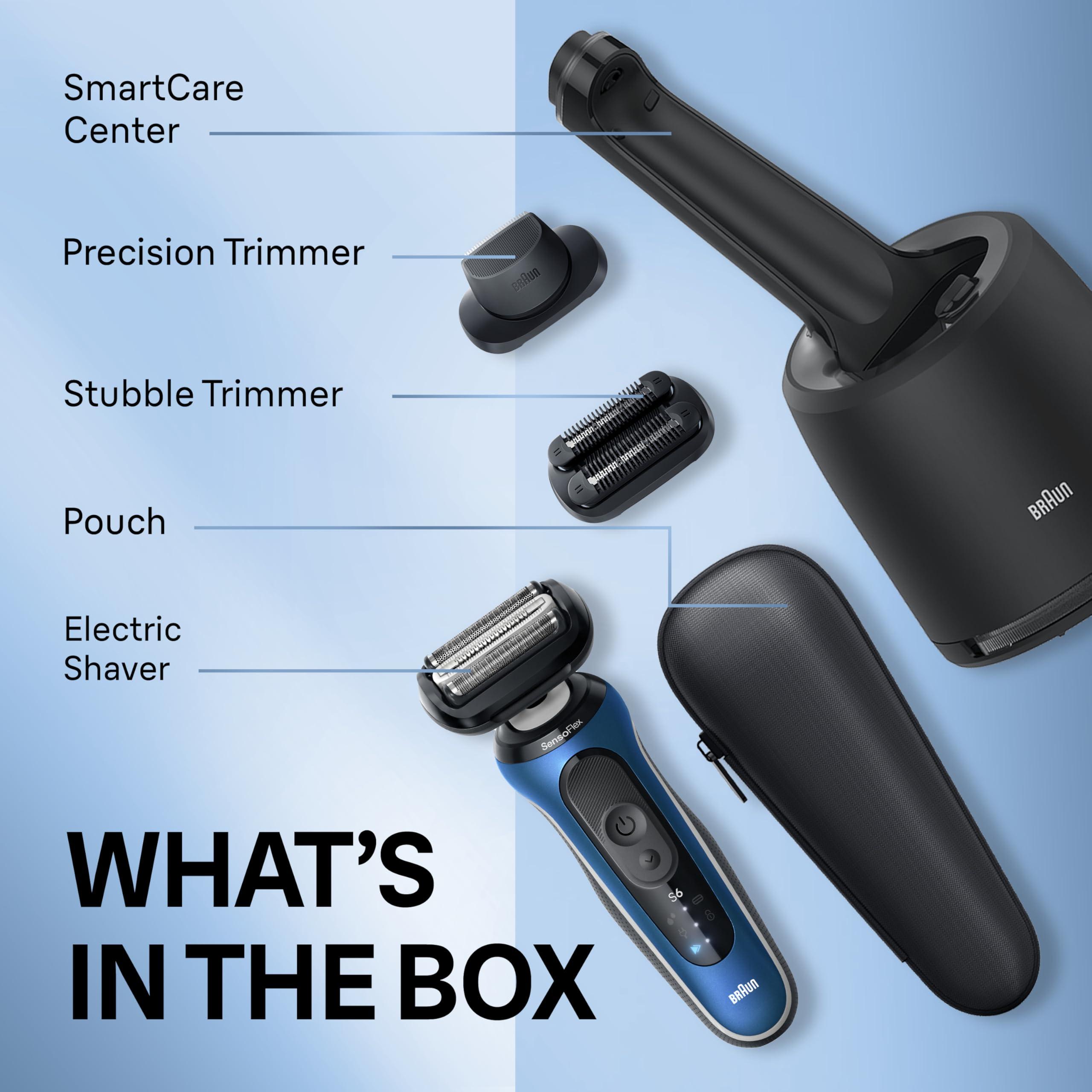 Braun Braun Electric Shaver for Men, Series 6 6177cc, Wet & Dry Shave, Turbo & Gentle Shaving Modes, Foil Shaver, Blue