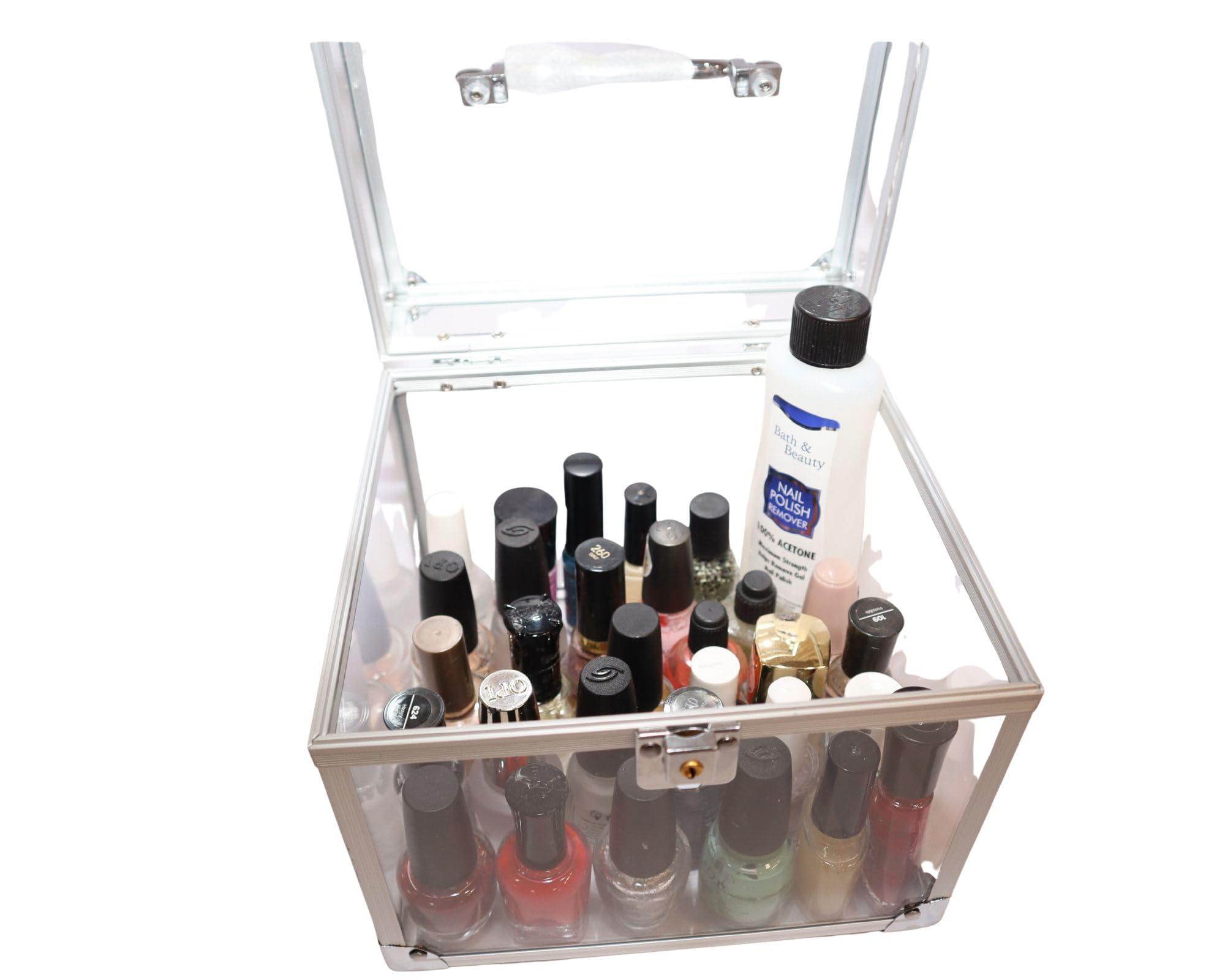 MyPageantLife Crown Case Pageant Travel, Acrylic Case Carrying Handle, Keyed Lock Heavy-Duty Premium Materials Durable Construction, Holds Various Size Style of Crowns