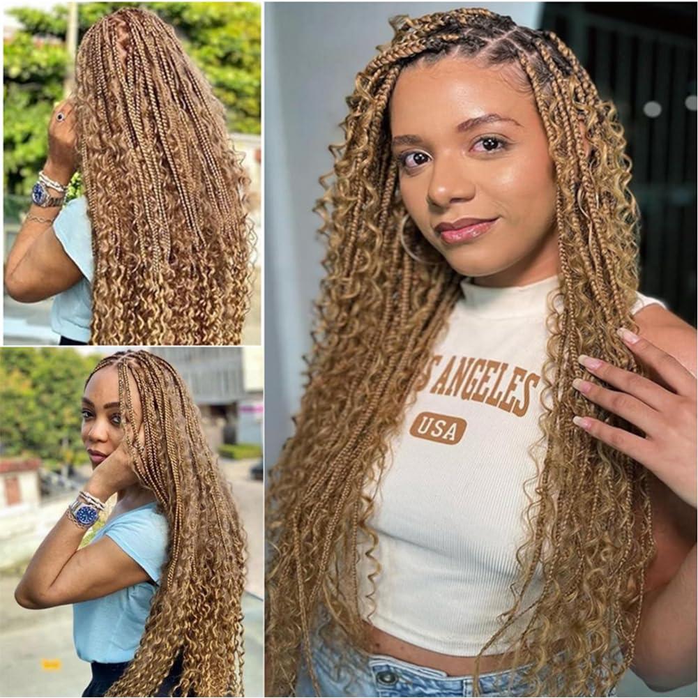 Kiss darling LASHES Kiss darling LASHES Bulk Human Hair for Braiding Deep Wave Human Braiding Hair Micro Braiding Hair Extensions #27 Honey Blonde Raw Bulk Hair No Weft for Box Boho Braids 22inch 100g/bundles