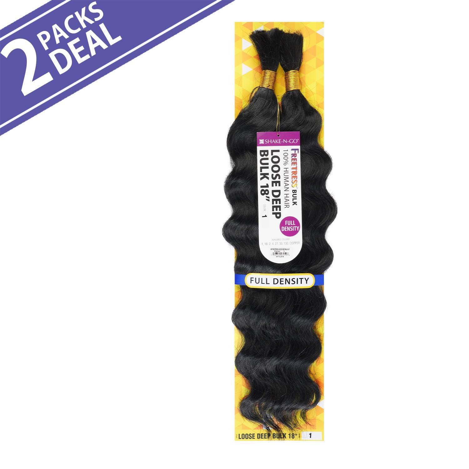 FREE TRESS FreeTress Human Hair Braids Loose Deep Bulk 18\" (pack of 2, 130)