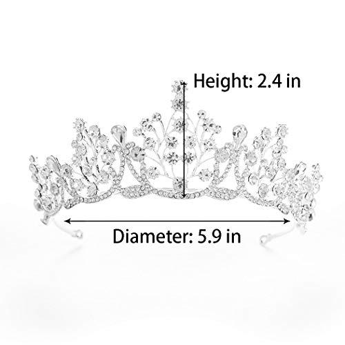 Barode Barode Bridal Wedding Crowns and Tiaras Crystal Bride Queen Crowns Rhinestone Headband Wedding Hair Accessories for Women and Girls (Silver)