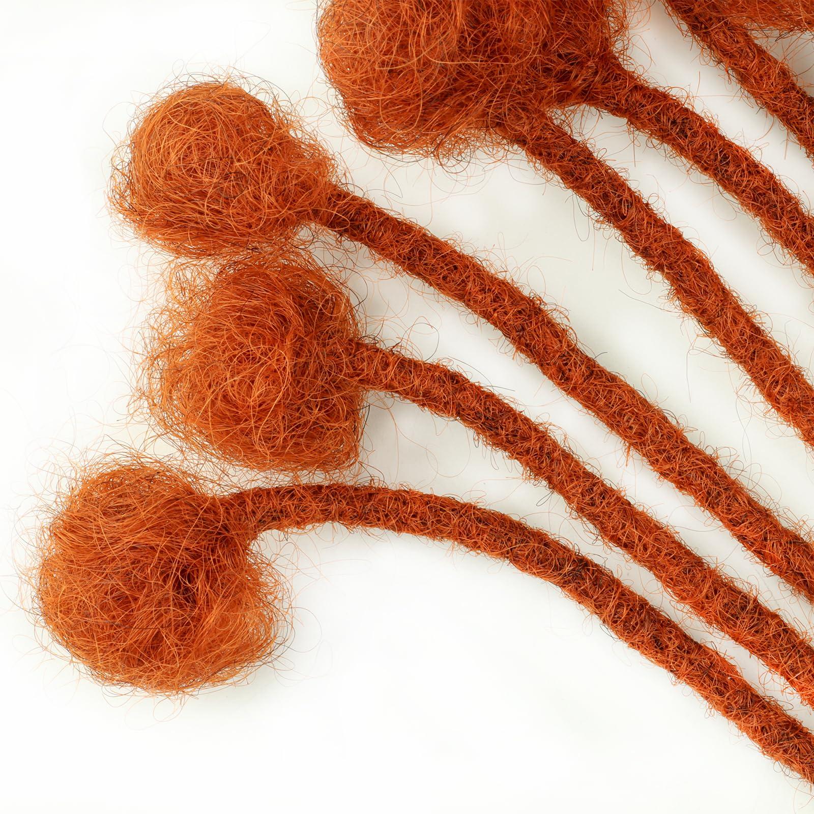 WacanDan WacanDan #350 Ginger 0.4cm Thickness Human Hair Dreadlock Extensions 8 Inch 20 Strands Full Handmade Permanent Loc Extensions Human Hair