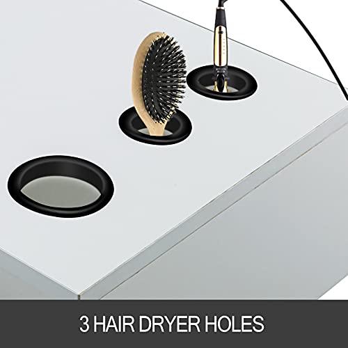VEVOR VEVOR White Salon Wall Mount Stations Styling Classic Locking Storage Beauty Salon Spa Equipment Barber Stations