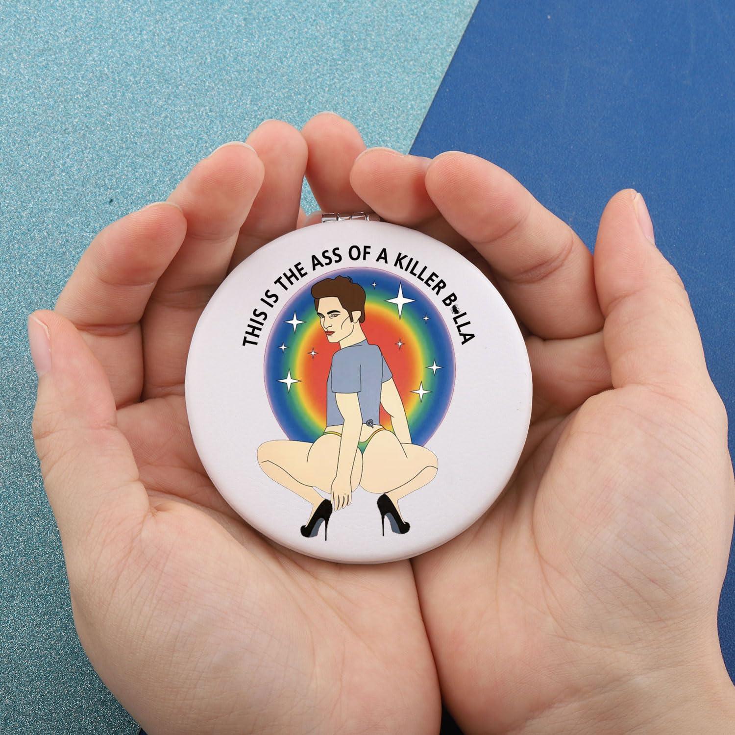 MAOFAED MAOFAED Funny This Is The Ass of A Killer Bella Meme Makeup Mirror Vampire Movie Inspired Gift Pocket Mirror (ass of killer)