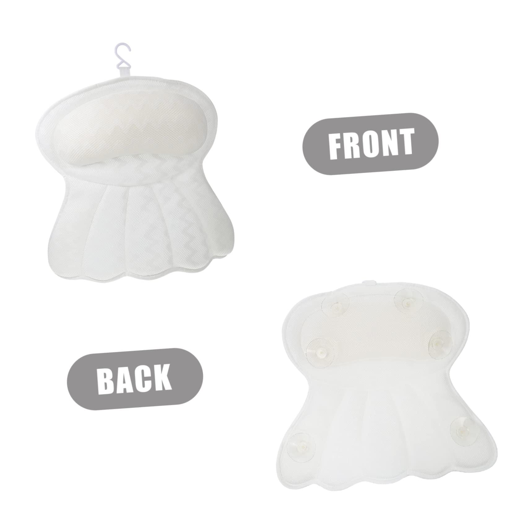 Healeved Healeved 1pc 3D Bathtub Pillow Bath Spa Bath Headrest Pillow Shower Neck Pillows Bath Head Cushion Relaxing Spa Suction Bathtub Pillow Fishtail 100% Polyester Fiber Bath Products White, 40X36CM