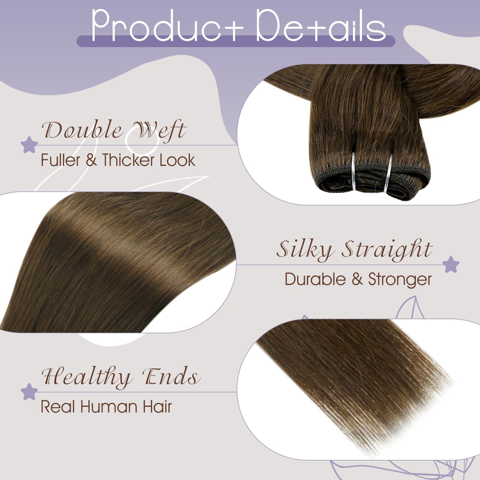 Full Shine Full Shine Straight Remy Hair Weft Extensions Sew in Weft Hair Extensions Full Head