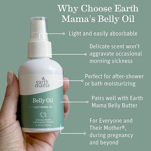 Earth Mama Earth Mama Belly Oil for Dry Skin | Calendula Skin Care Moisturizer Oil to Encourage Natural Elasticity and Help Prevent Stretch Marks During Pregnancy and Postpartum, 4-Fluid Ounce (3-Pack)