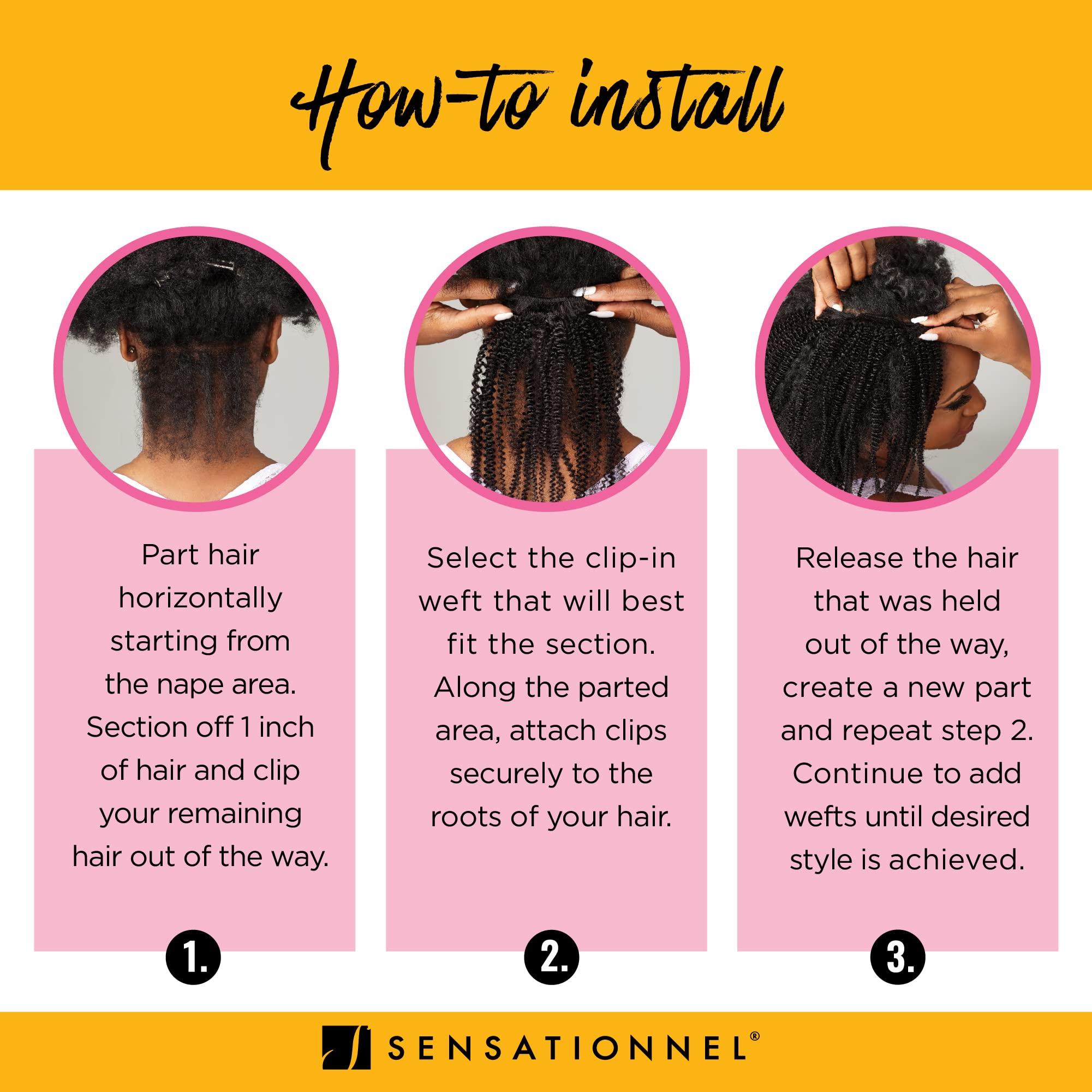 Sensationnel Sensationnel Clip in Dream Chaser - 14 inch Textured Clip in 9 Piece Pack Adds Volume Protective Style - Curls Kinks & Co (T2/BG)