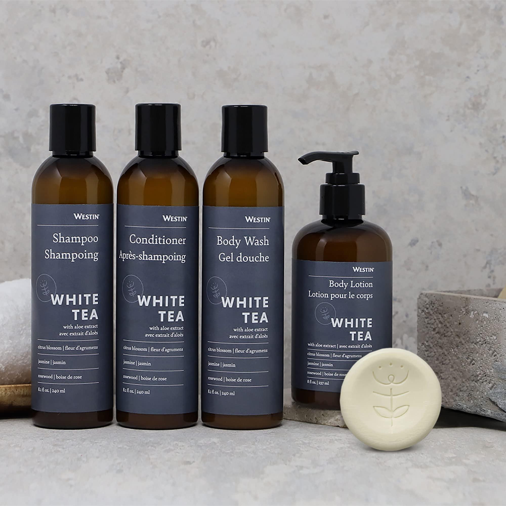 Westin Westin White Tea Aloe Bath Set: Shampoo, Conditioner, Body Wash, Lotion & 5 Soap Bars - Shower Set - White Tea Scent