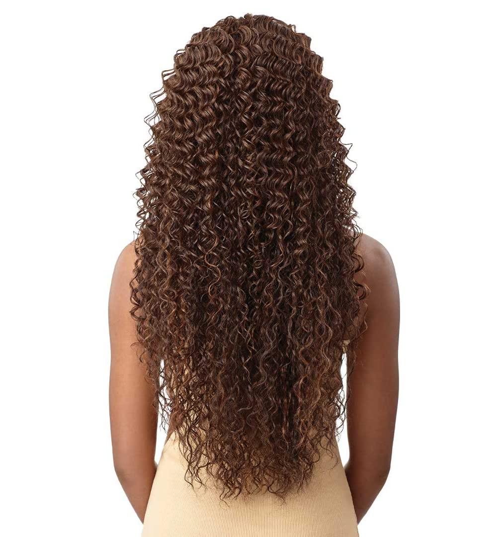 Outre Outre 100% Human Hair Blend HD 360 Edge 13X6 Lace Front Wig KAYREENA (Color:DR4/GDNHNBL)