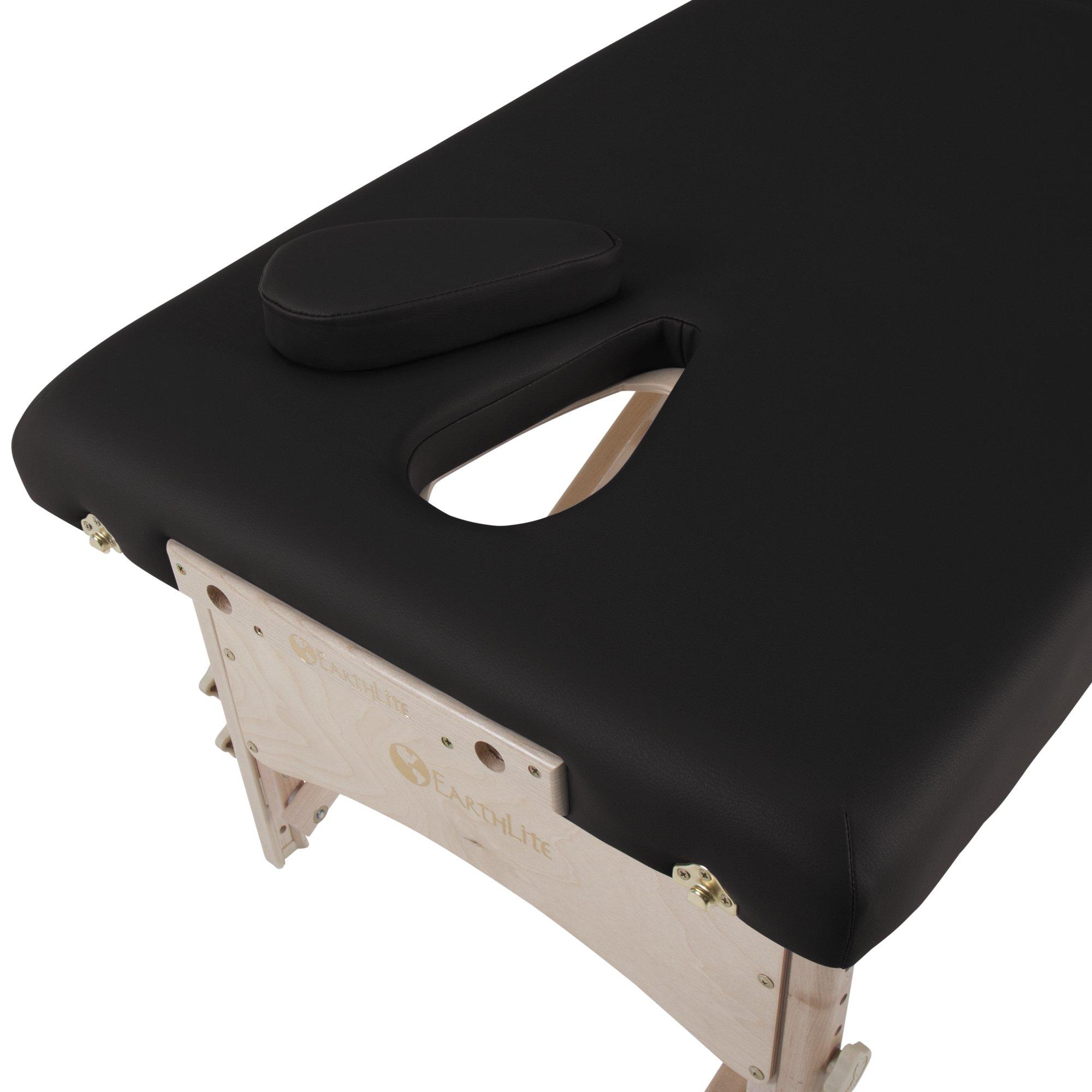 Earthlite EARTHLITE MediSport Portable Massage Table Package - Heavy Duty, Low Height Range, Ideal for Osteopaths, Chiropractors & Physical Therapists incl. Face Hole, Filler and Carry Case, Black