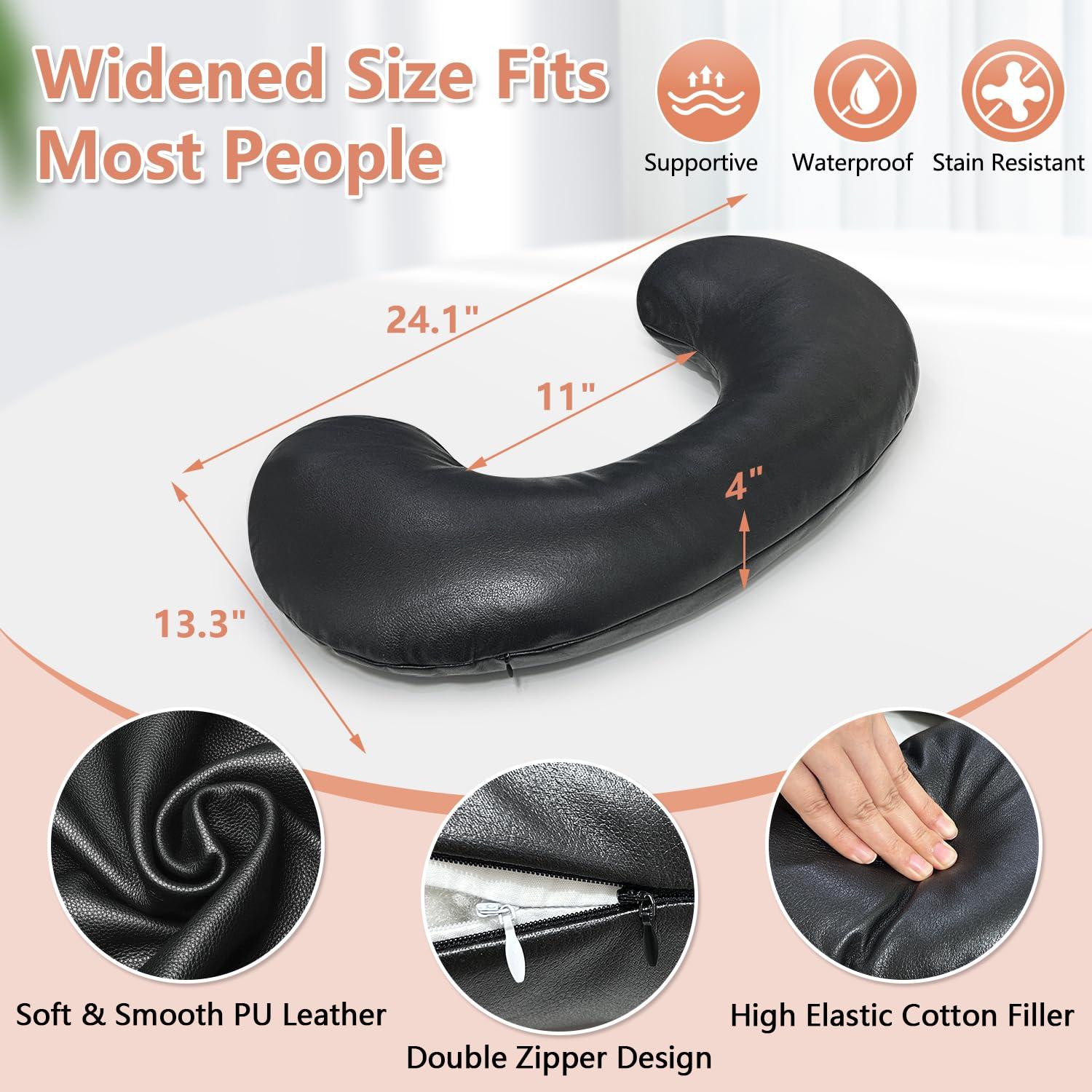 KAAMOS Breast Pillow for Massage Table, Massage Breast Support Pillow for Sleeping, Massage Bolster Wedge, Post Surgery Breast Pillow Chest, Faux Leather Spa Massage Cushion Prone Pillow for Beauty Salon